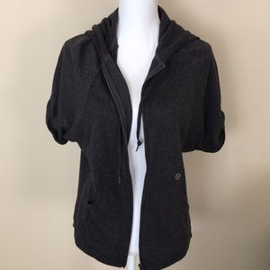 Obey short sleeve zip up sweater